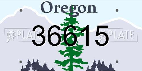 36615 Oregon License Plate