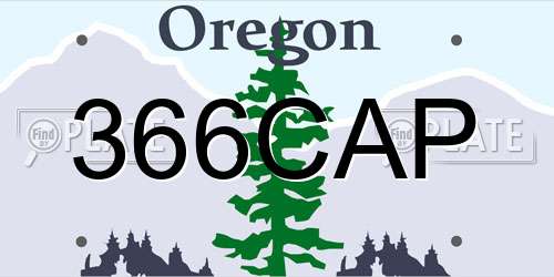 366CAP Oregon License Plate