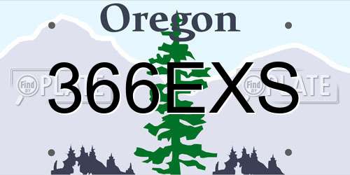 366EXS Oregon License Plate