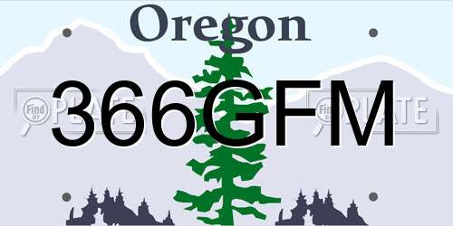 366GFM Oregon License Plate