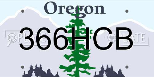 366HCB Oregon License Plate