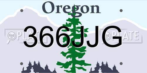 366JJG Oregon License Plate