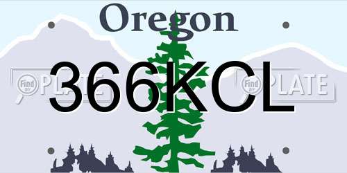 366KCL Oregon License Plate