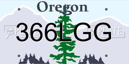 366LGG Oregon License Plate