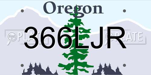 366LJR Oregon License Plate