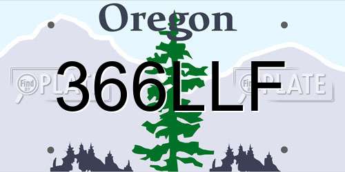 366LLF Oregon License Plate