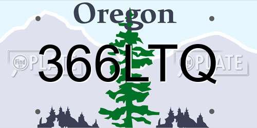 366LTQ Oregon License Plate