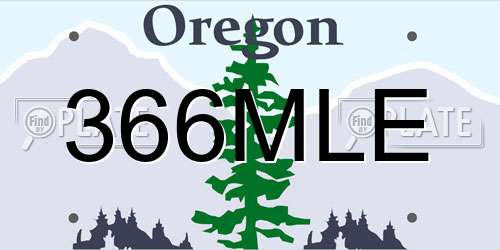 366MLE Oregon License Plate
