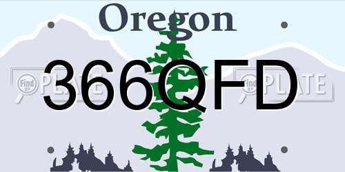 366QFD Oregon License Plate