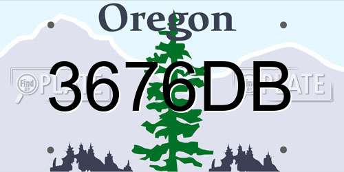 3676DB Oregon License Plate