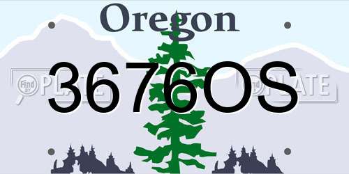 3676OS Oregon License Plate