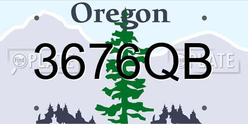 3676QB Oregon License Plate