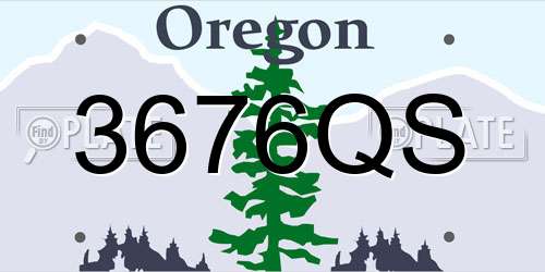 3676QS Oregon License Plate
