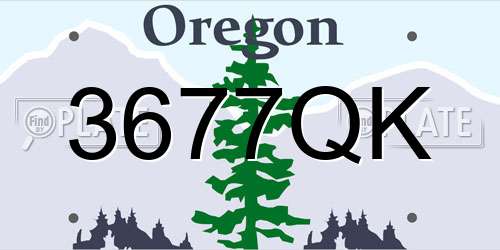 3677QK Oregon License Plate