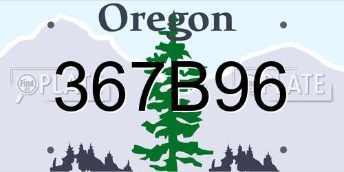 367B96 Oregon License Plate