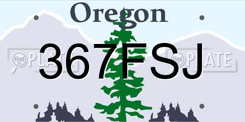 367FSJ Oregon License Plate