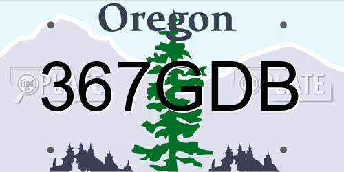367GDB Oregon License Plate