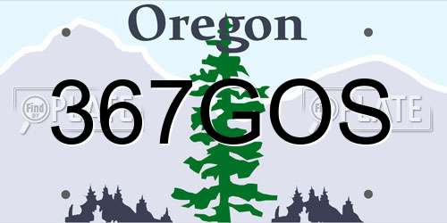 367GOS Oregon License Plate
