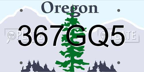 367GQ5 Oregon License Plate