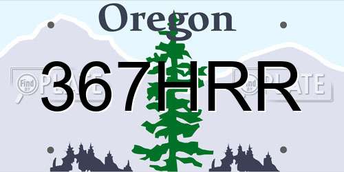 367HRR Oregon License Plate