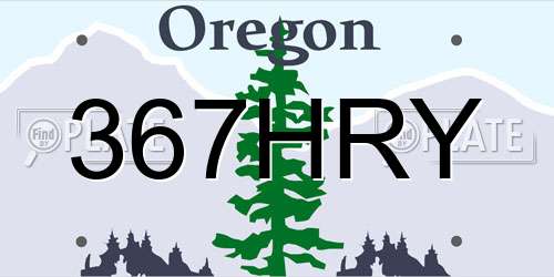 367HRY Oregon License Plate