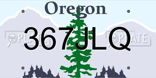 367JLQ Oregon License Plate
