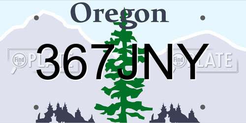 367JNY Oregon License Plate