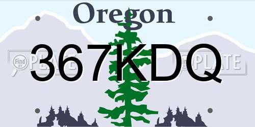 367KDQ Oregon License Plate