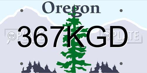 367KGD Oregon License Plate