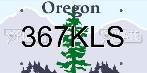 367KLS Oregon License Plate