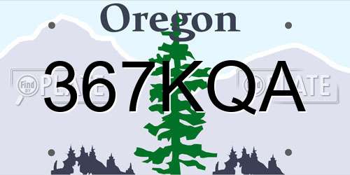 367KQA Oregon License Plate