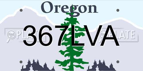 367LVA Oregon License Plate