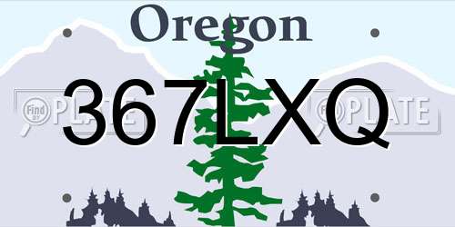 367LXQ Oregon License Plate