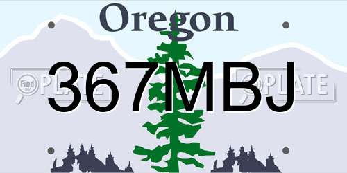 367MBJ Oregon License Plate