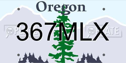 367MLX Oregon License Plate