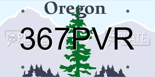 367PVR Oregon License Plate