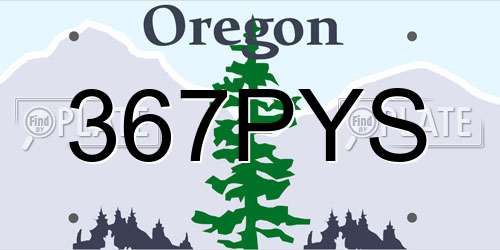367PYS Oregon License Plate