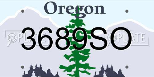 3689SO Oregon License Plate