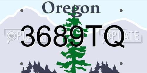 3689TQ Oregon License Plate