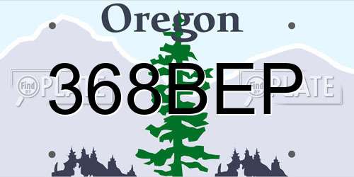 368BEP Oregon License Plate