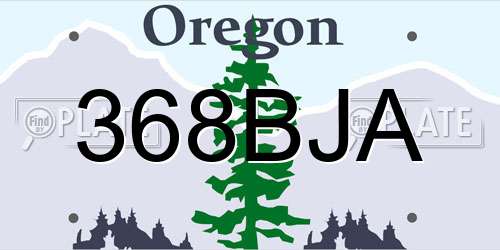 368BJA Oregon License Plate