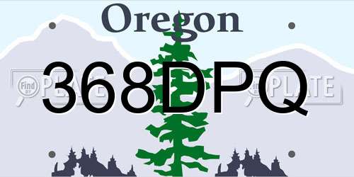 368DPQ Oregon License Plate