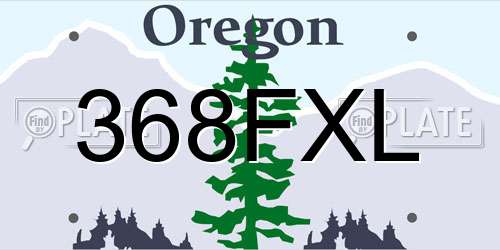368FXL Oregon License Plate