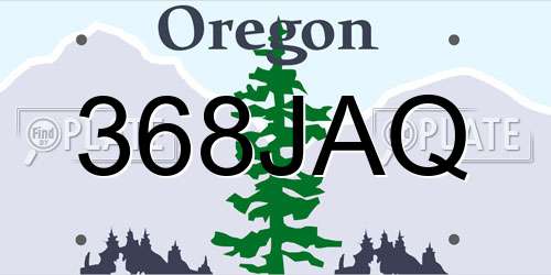 368JAQ Oregon License Plate