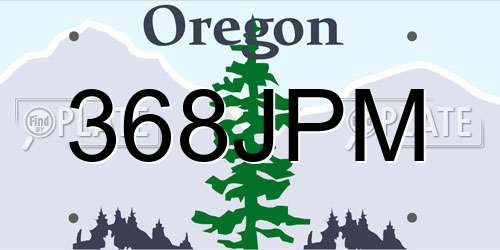 368JPM Oregon License Plate