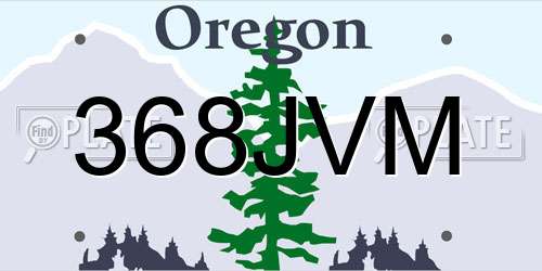 368JVM Oregon License Plate