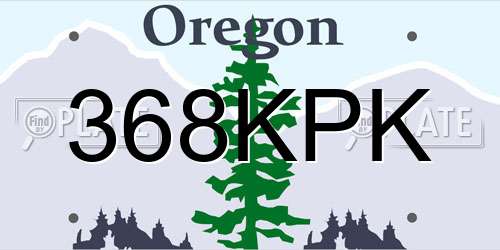 368KPK Oregon License Plate