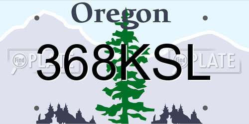 368KSL Oregon License Plate