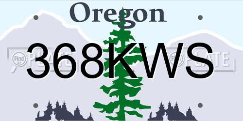 368KWS Oregon License Plate