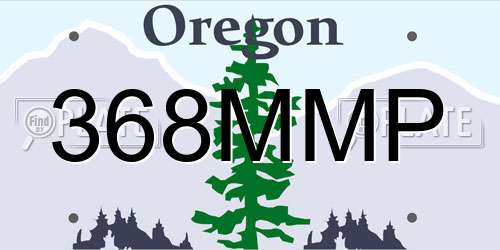 368MMP Oregon License Plate